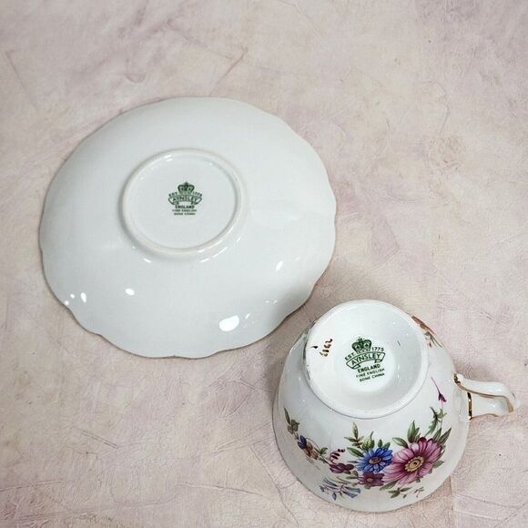 AYNSLEY Fine English Bone China Floral Teacup & Saucer - Picture 11 of 11